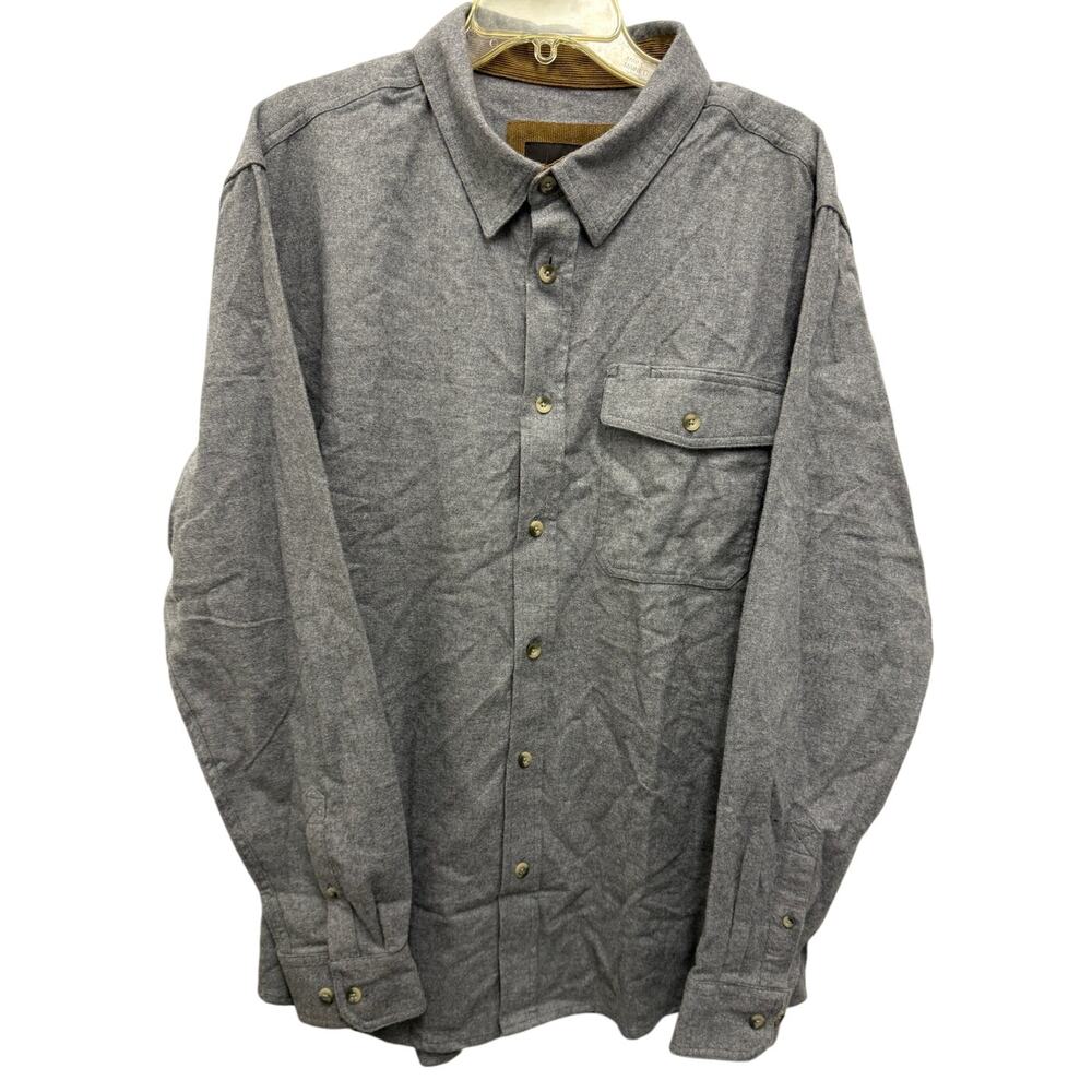 CQA Heritage Men's XL Gray Flannel Button Up Shirt thick work heavy